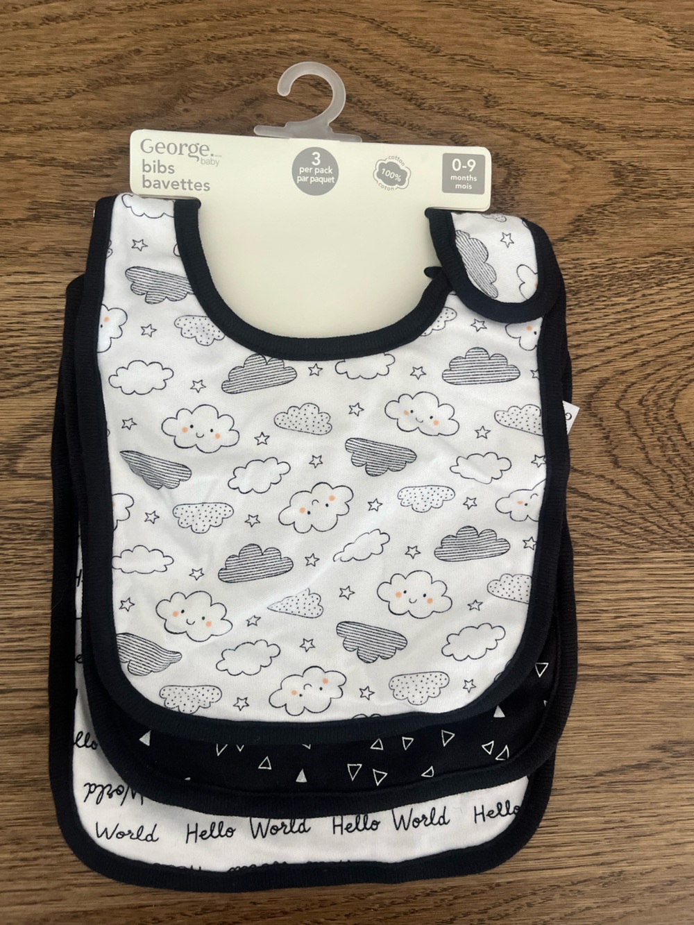 George Bibs - 3 Pack (White with Black Trim)